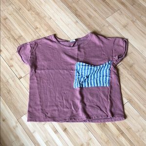 Pink and blue crop top